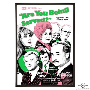 Are You Being Served stylish pop art print with Grace Bros staff John Inman, Mollie Sugden, Frank Thornton, Wendy Richard, 70s Sitcoms image 5