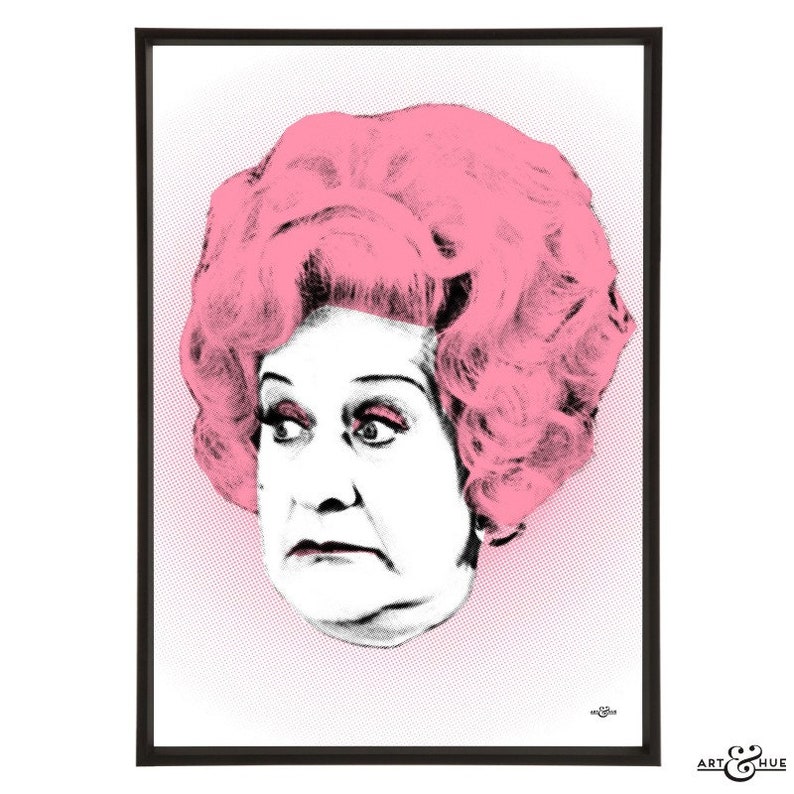Mollie Sugden pop art print, part of the Funny Women pop art collection by Art & Hue, in 3 sizes and 18 colours. image 5