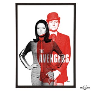 The Avengers Mrs Peel: Art & Hue presents The Avengers graphic pop art cult British 1960s TV show art prints Diana Rigg Patrick Macnee image 7