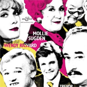 Are You Being Served stylish pop art print with Grace Bros staff John Inman, Mollie Sugden, Frank Thornton, Wendy Richard, 70s Sitcoms image 2