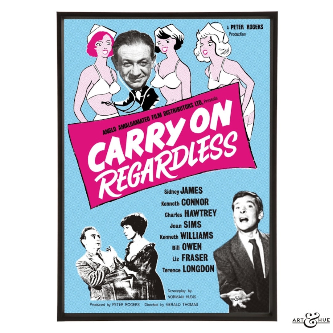 Carry on Regardless Pop Art Reworking of the Original Movie Poster From ...