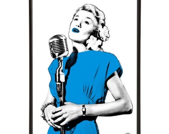 June Christy pop art print, part of the Jazz Icons pop art collection by Art & Hue, in 3 sizes and 19 colours.