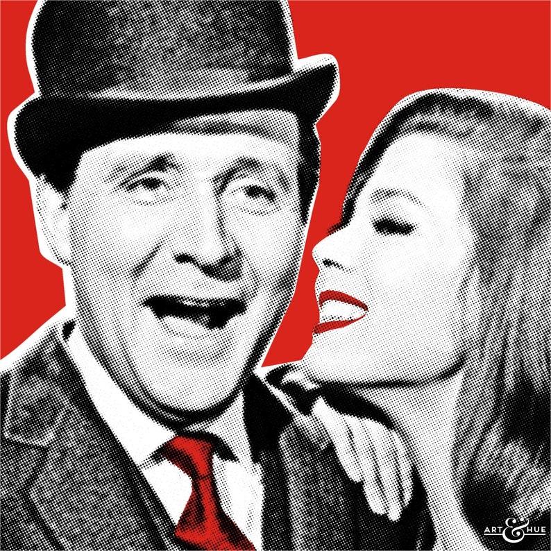 John Steed and Mrs Peel: Art & Hue presents The Avengers graphic pop art inspired by the cult British 1960s TV show gallery wall art prints image 2