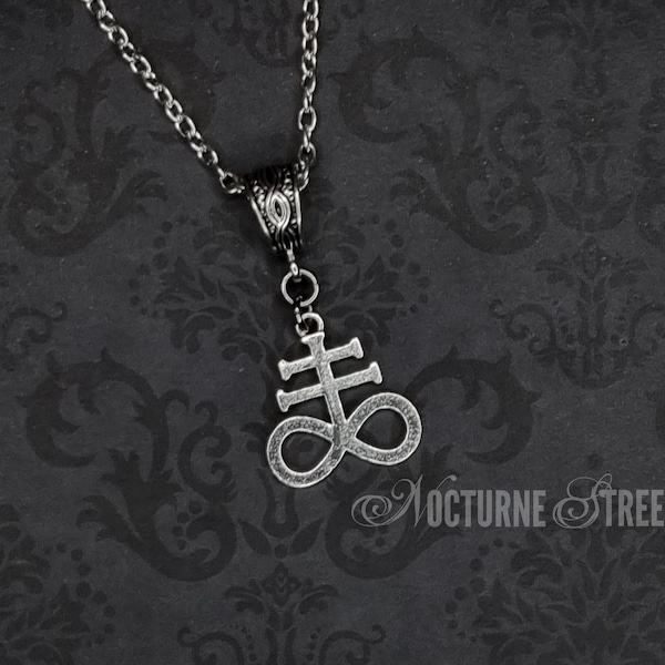 Leviathan Cross Necklace - Dark Academia Occult Jewelry, Satanic Jewelry, Gothic Necklace, Trad Goth Pendant