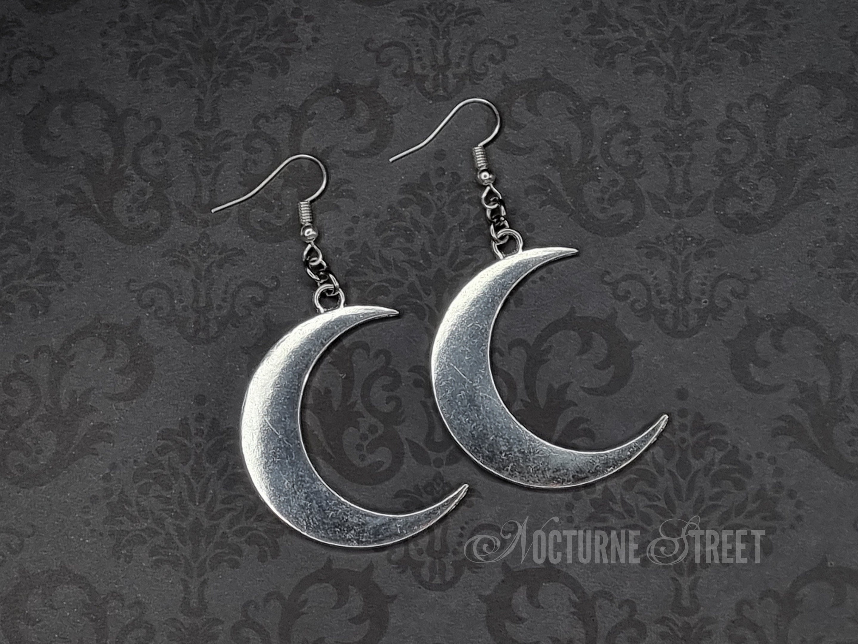 Long Nocturne Silver Earrings