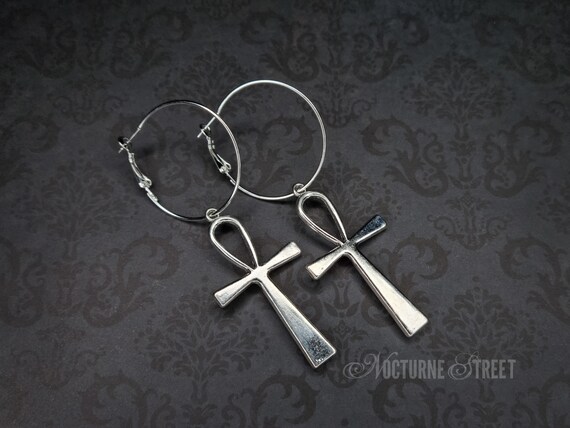 Large ankh earrings deals