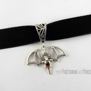 Black Velvet Choker with Bat Charm Bat Choker, Bat Jewelry, Goth Choker, Gothic Choker, Gothic Jewelry, Goth Jewelry, Gothic Jewellery image 2