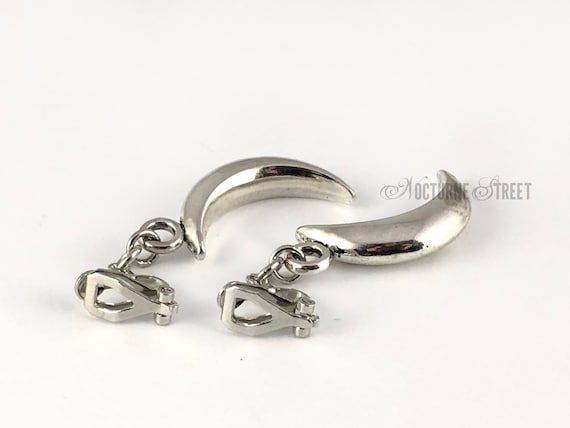 ピアス MIDNIGHT MOMENT. Revert earring silver Silver Moon Clip-on Earrings - Crescent Moon Gothic Clip-on