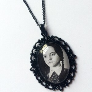 Morticia Necklace Carolyn Jones as Morticia Addams The Addams Family Photo Pendant Gothic Necklace Gothic Pendant Morticia Pendant