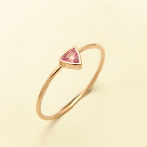Sapphire Ring - Trillion Sapphire Ring - 14k Gold Ring - Trillion Engagement Ring