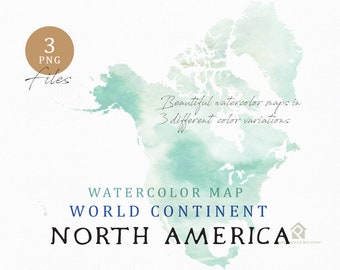 europe continent map watercolor map digital map map etsy