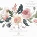 Watercolour Flower Clip Art Collection - Hand Painted Graphics, hand drawn clip art, flower clip art - La Rose Elements & 1 Bouquet