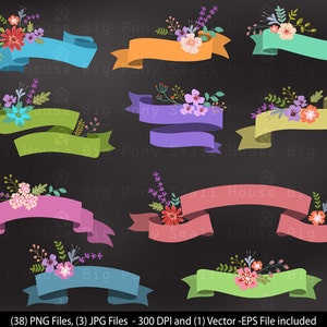 Banner Clipart, Ribbon Banner Clip Art, Vector Clipart, Instant Digital Download, Banner, Vector, PNG & EPS vector, Scrapbook Elements