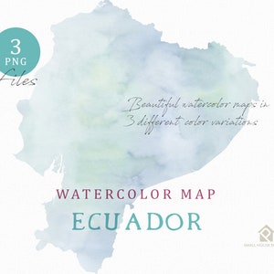 Ecuador Karte, Aquarell Karte, instant Download, digitale Karte, Karte Clipart, Wandkunst, Farbe Karte ClipArt, benutzerdefinierte Karte, Aquarell Karte