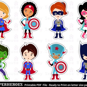 Superhero Clip art, Clipart ,  Printable Cut-Outs, Superhero Clipart, Super Hero Clipart, Hero Clipart- Instant download printable pdf