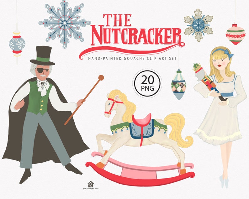 Digital Clipart Watercolor Clipart, Christmas Clip art, Holiday Celebration clip art The Nutcracker Ballet ELEMENTS image 3