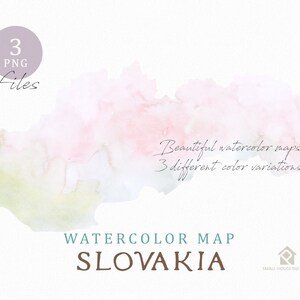 Slowakei Karte, Aquarell Karte, Instant Download, digitale Karte, Karte Clipart, Wandkunst, Farbe Karte ClipArt, benutzerdefinierte Karte, Aquarell Karte