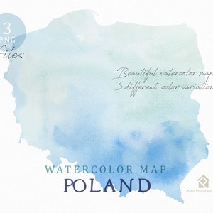 Polen Karte, Aquarell Karte, Instant Download, digitale Karte, Karte Clipart, Wandkunst, Farbe Karte ClipArt, benutzerdefinierte Karte, Aquarell Karte