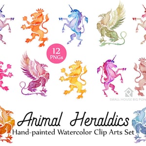 Digital Clipart- Crest Clipart,Shield Clip art, Clipart, wedding invitation clip art- 12 watercolor crest design