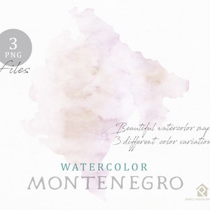 Montenegro Landkarte, Aquarell Karte, Instant Download, digitale Karte, Karte Clipart, Wandkunst, Farbe Karte ClipArt, benutzerdefinierte Karte, Aquarell Karte