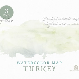 Türkei Karte, Aquarell Karte, Instant Download, digitale Karte, Karte Clipart, Wandkunst, Farbe Karte ClipArt, benutzerdefinierte Karte, Aquarell Karte