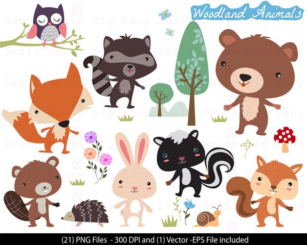 Woodland Animals Clipart , Animals Clipart, woodland Clipart , Forest Animals Clipart, animal clipart