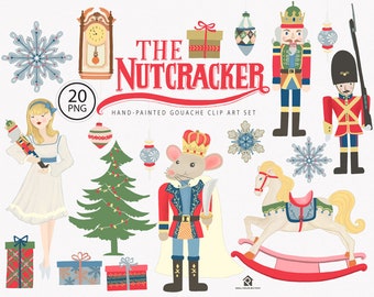 Digital Clipart- Watercolor  Clipart, Christmas Clip art, Holiday Celebration clip art- The Nutcracker Ballet ELEMENTS