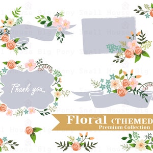 Flower Clipart, Wedding floral Clip art, Floral Bouquet Clipart, wedding flowers clip art, Clip Art, beige flowers,  pastel flowers