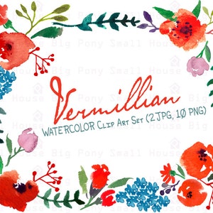 Digital Clipart- Watercolor Flower Clipart, Wedding floral Clip art, Floral Bouquet Clipart, wedding flowers clip art