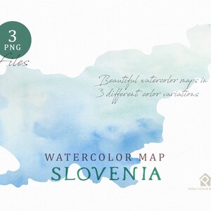 Slovenië kaart, aquarel kaart, Instant Download, digitale kaart, kaart clipart, kunst aan de muur, kleur kaart glinsterende Clip Art, aangepaste kaart, aquarel kaart