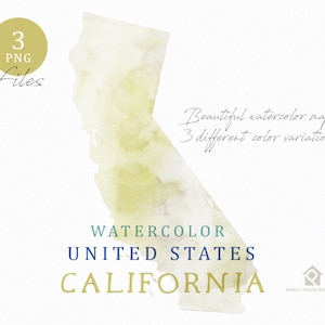 California-Karte, Aquarell Karte, digitale Karte, Karte Clipart, Wandkunst, Farbe Karte ClipArt, benutzerdefinierte Karte, Aquarell Karte