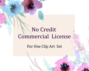 No Credit Commercial License For One Clip Art Set for Small Business