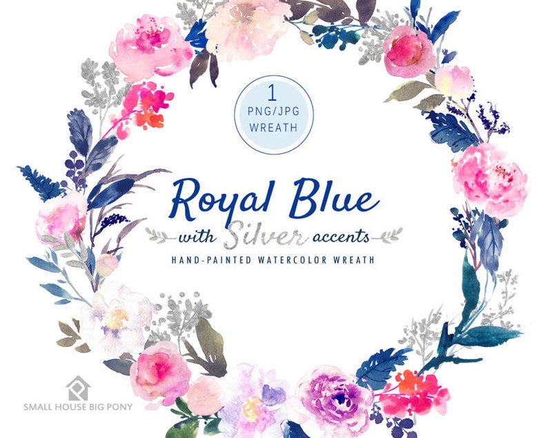 Flower Royal Blue Watercolor Flower Png