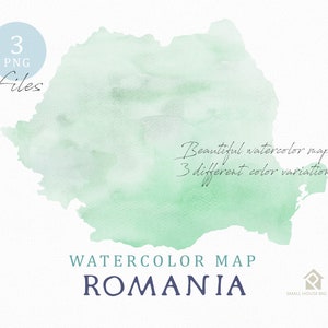 Rumänien Karte, Aquarell Karte, Instant Download, digitale Karte, Karte Clipart, Wandkunst, Farbe Karte ClipArt, benutzerdefinierte Karte, Aquarell Karte