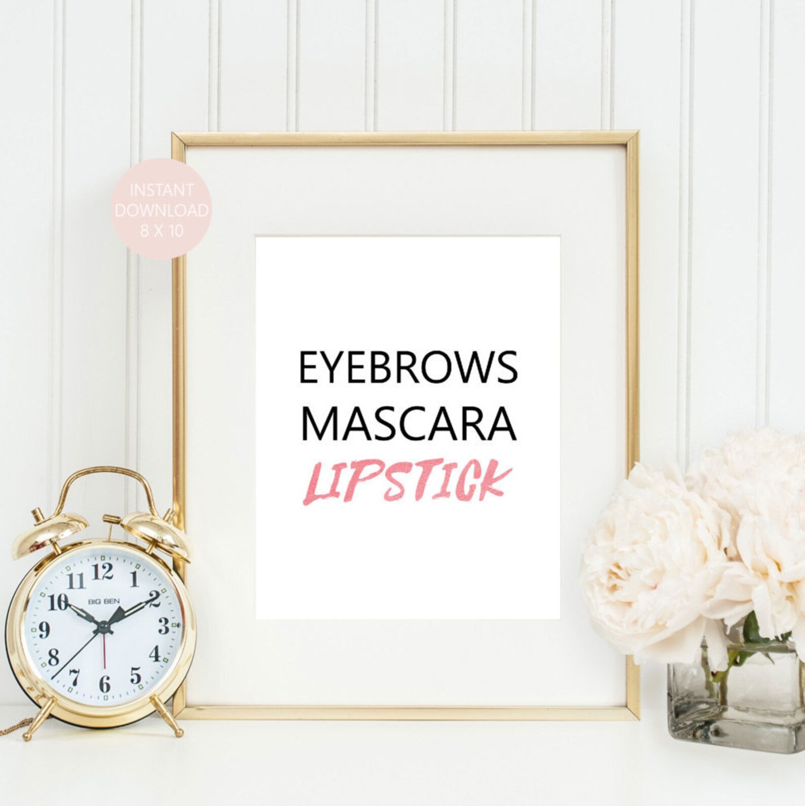 Makeup Print, Makeup Wall Art, Makeup Poster, Lipstick Print eyebrows Mascara Lipstick Print ...