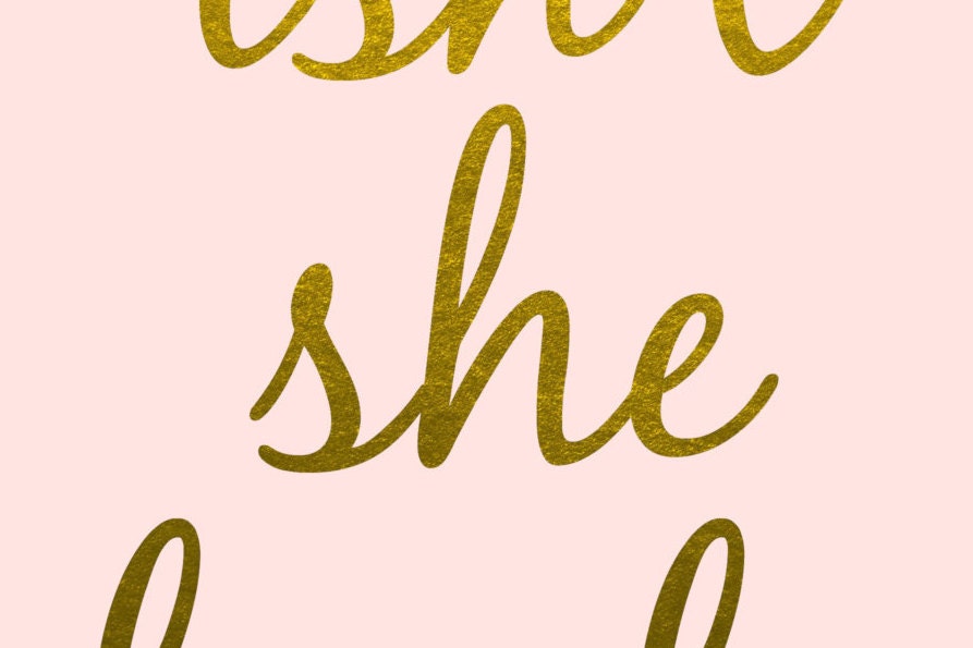 Isn't She Lovely Pink and Gold Faux Gold Foil Print - Etsy