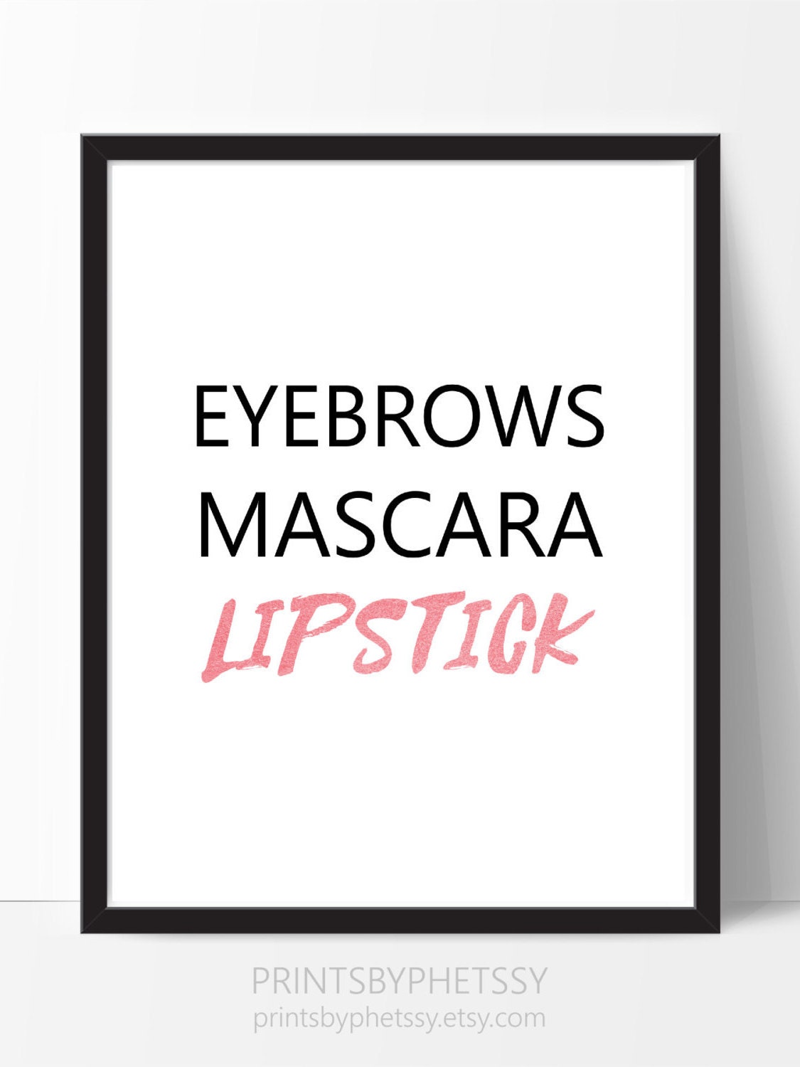 Makeup Print, Makeup Wall Art, Makeup Poster, Lipstick Print eyebrows