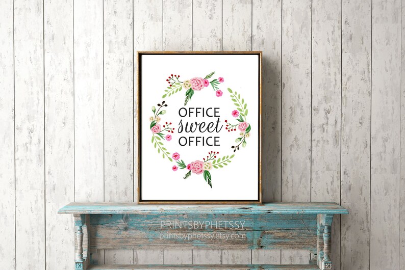 Floral Office Sweet Office Office Sweet Office Print Etsy