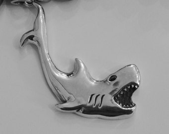 Shark Pendant - Heavyweight Solid Silver - Handmade Douglas Hughes Design