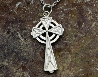 Silver Cornish Celtic Cross: The Lowenna, Handmade  Douglas Hughes Design