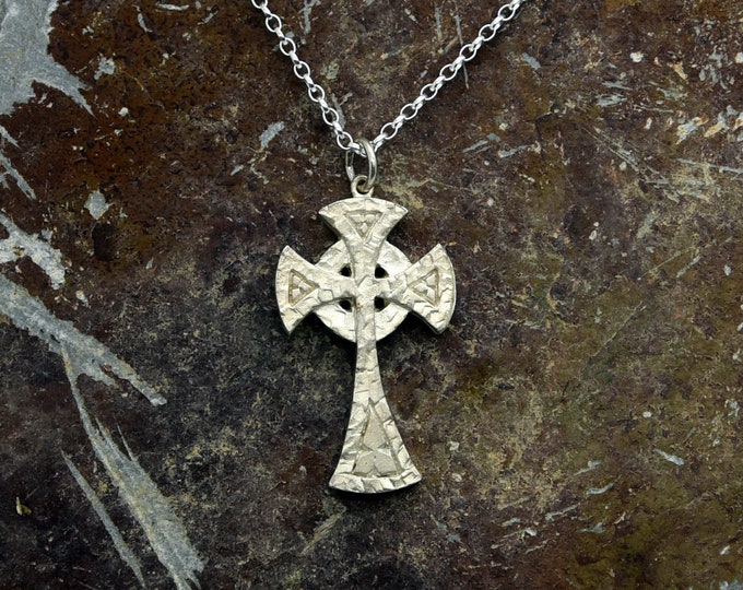 Handmade Silver Celtic Cross: The Piran - Douglas Hughes Design