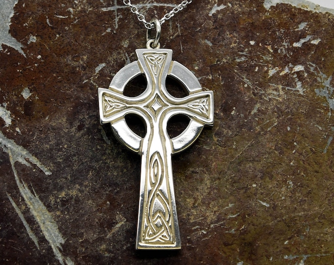 Douglas Hughes Solid Silver Celtic Cross 'The Tristan'