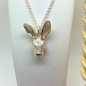 Solid Silver Hare Necklace, Handmade Rabbit Pendant Silver, Hare Pendant For Her, Rabbit Jewellery Gift For Her, Hare Jewellery UK