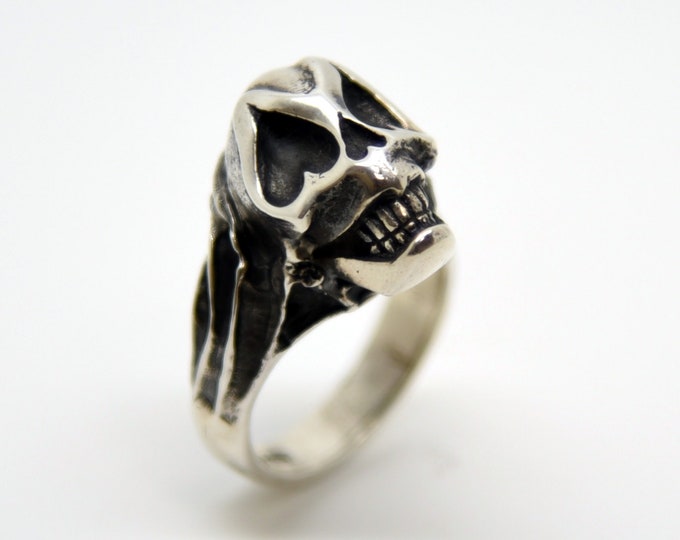 Silver Handmade Sugar Skull Ring, Douglas Hughes Design