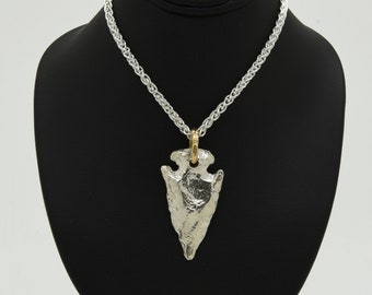Handmade Silver Arrowhead Pendant - Inspired by Cornish Neolithic Arrowhead: Douglas Hughes Design.