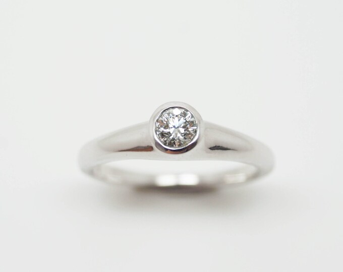 Diamond Silver Solitaire - Handmade Douglas Hughes Design