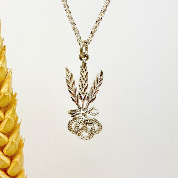 Corn Dolly Pendant: Corn Dolly Jewellery, Corn Dolly Necklace, Solid Silver Corn Dolly, Ear Of Corn, Corn Dolly Charm Fertility Symbol