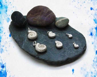 Handmade Solid Silver Ammonite Pendants (Large/Medium/Small), Douglas Hughes Design