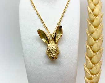 Exquisite 18ct Solid Gold Hare Necklace - Handmade Phoebe Hughes Design