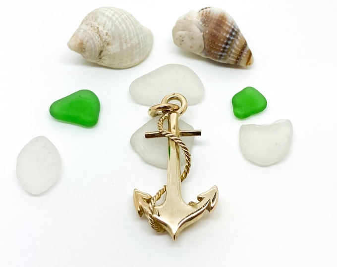 Solid 9ct Gold Anchor Necklace - Handmade Douglas Hughes Design